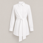 Solene | Tie-Front Oversized Blouse with Long Sleeves