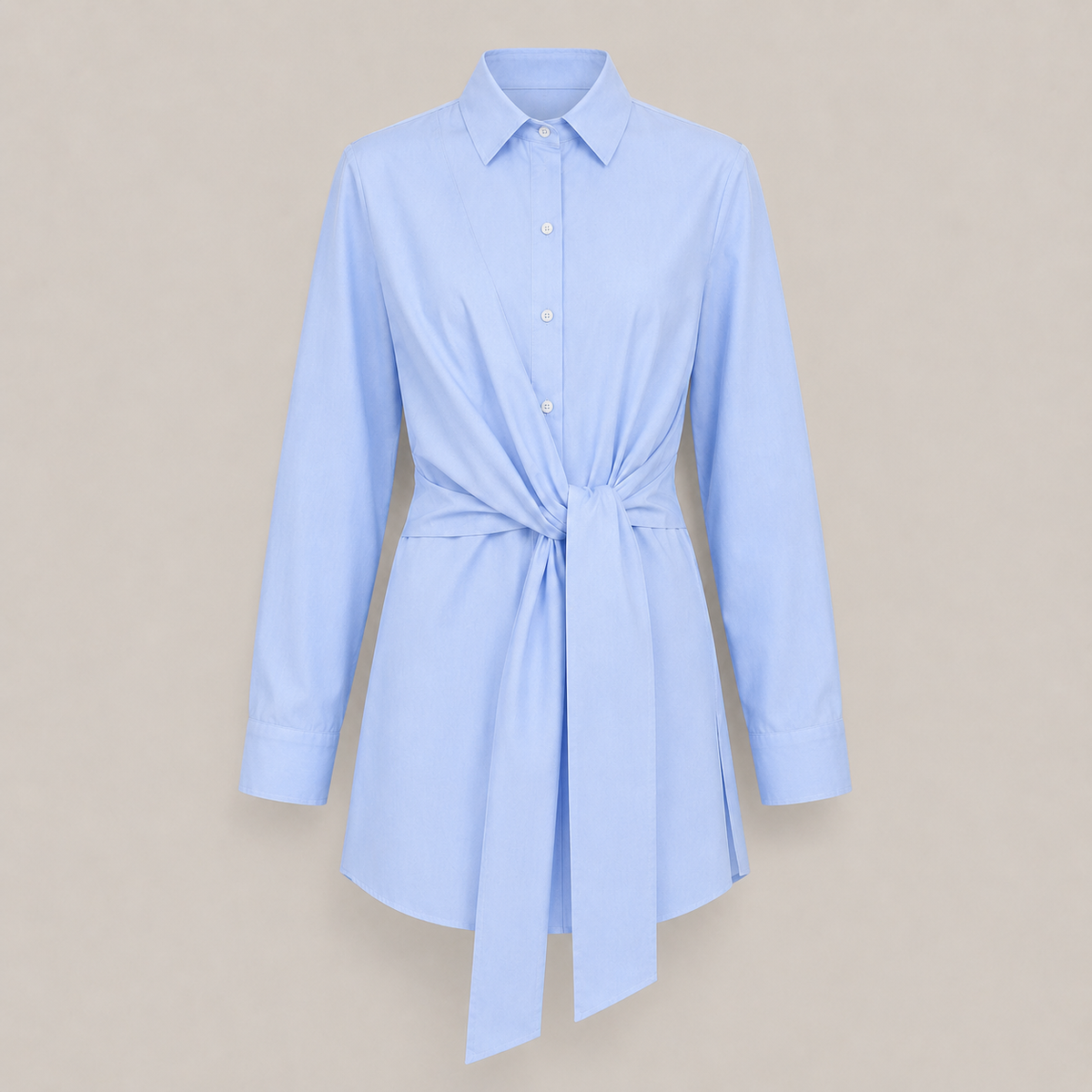 Solene | Tie-Front Oversized Blouse with Long Sleeves