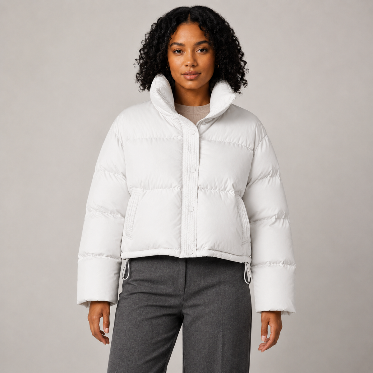 Freya | Cropped Puffer Jacket with Side Pockets