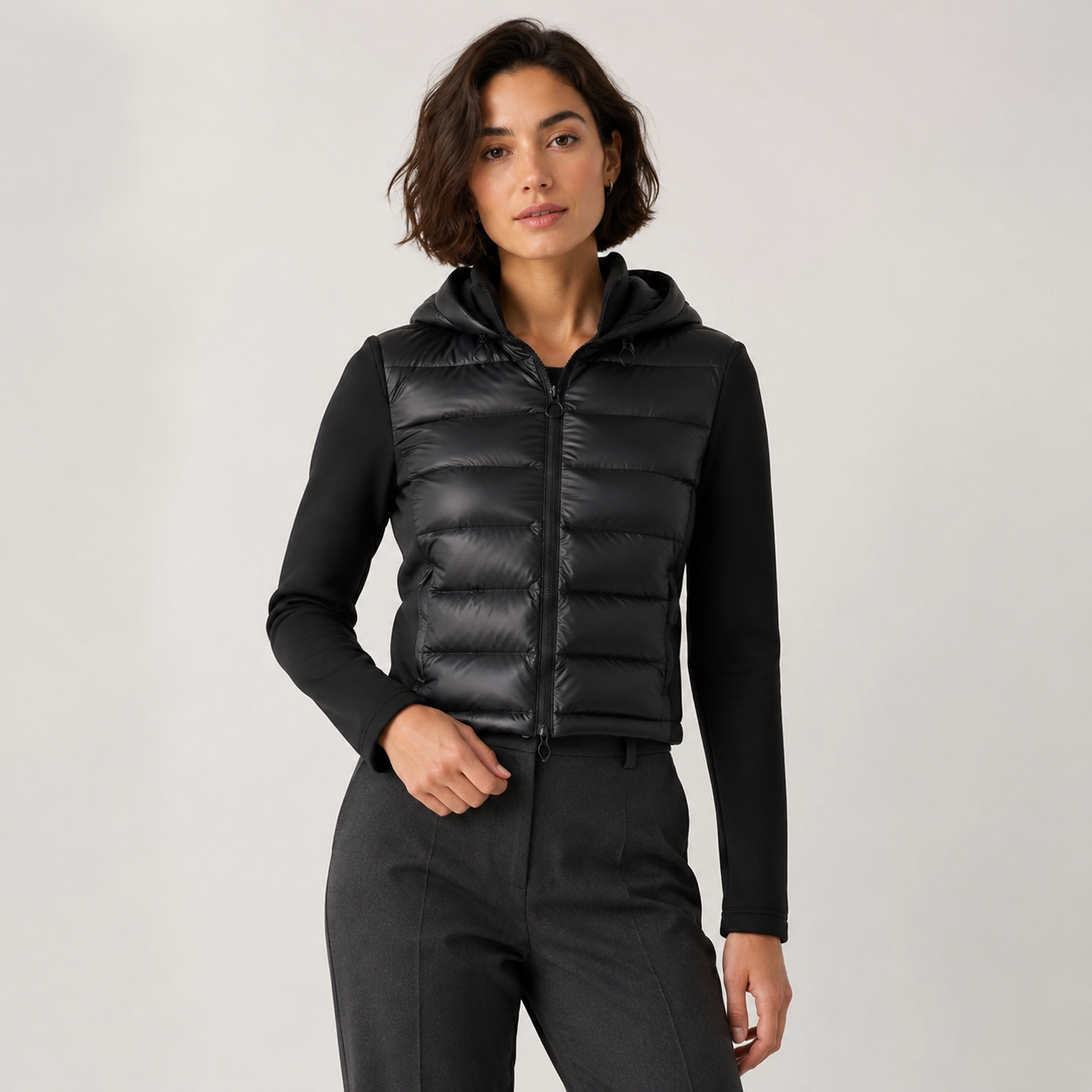 Marnie | Black Sporty Style Puffer Jacket