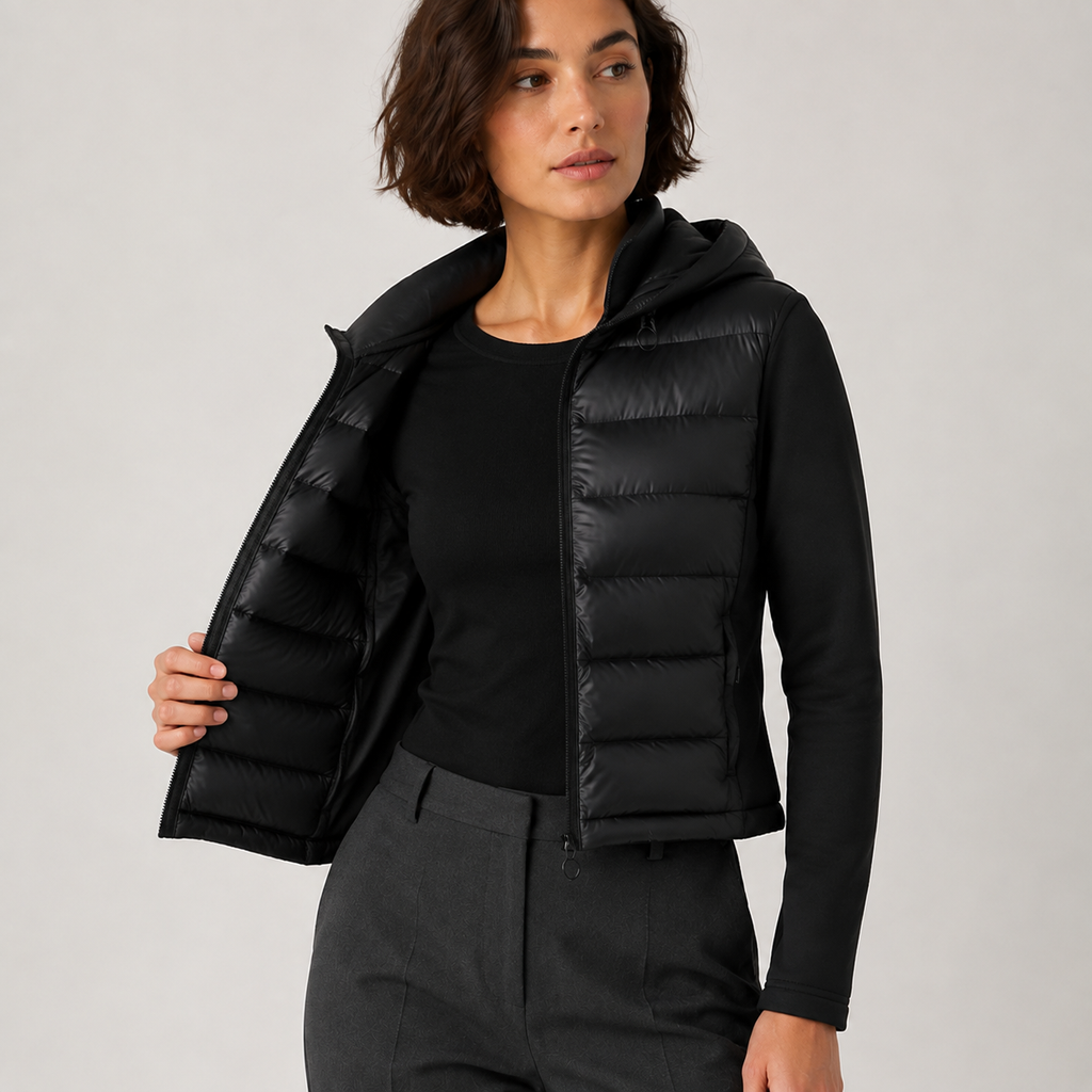 Marnie | Black Sporty Style Puffer Jacket