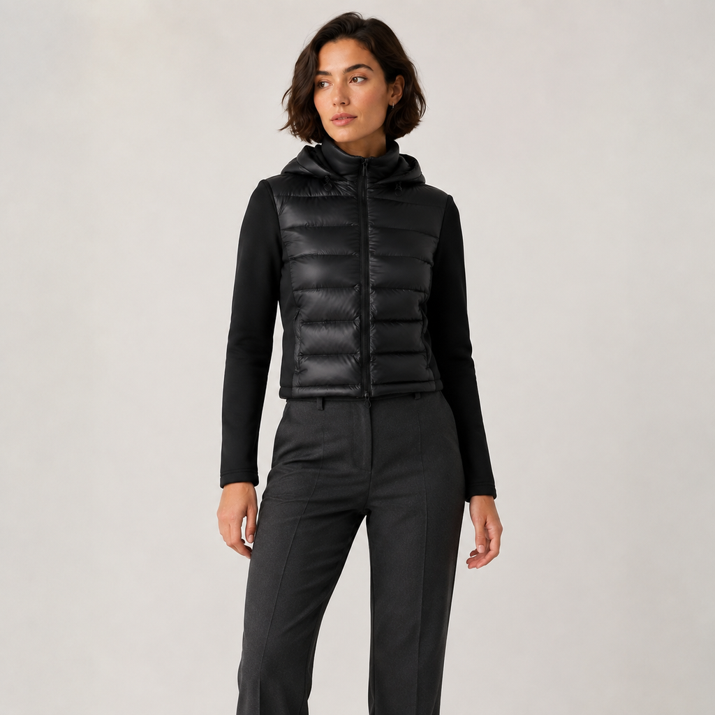 Marnie | Black Sporty Style Puffer Jacket