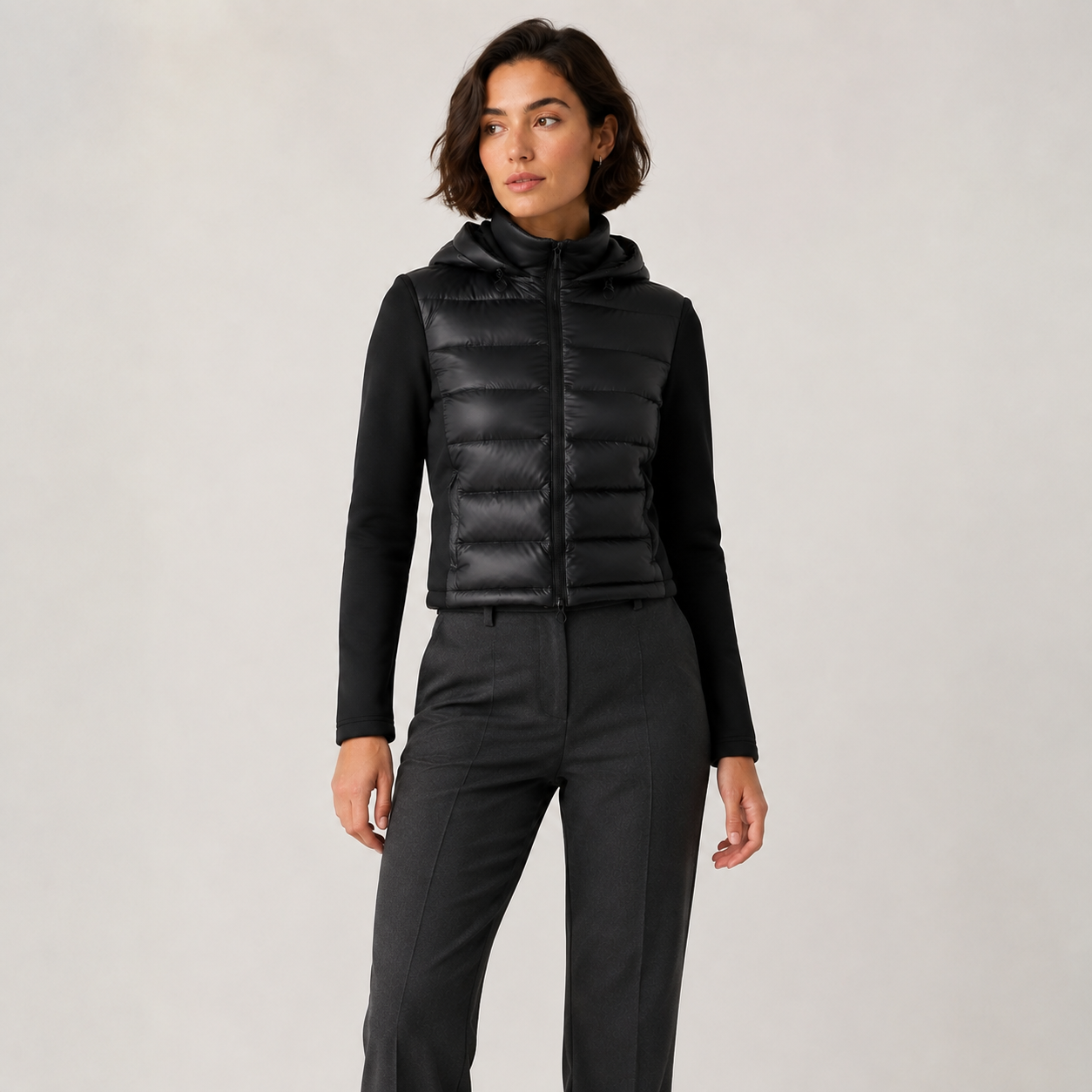 Marnie | Black Sporty Style Puffer Jacket
