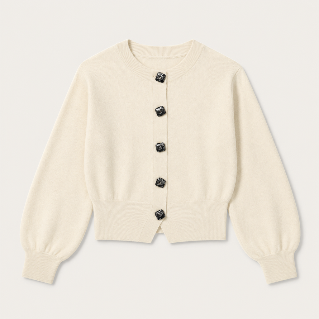 Wren | Cream Cardigan with Stylish Buttons
