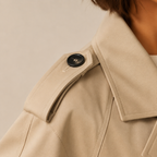 Louisa | Cropped Trench Coat with Double-Breasted Button