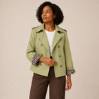 Romy | Short Trench Coat with Printed Lining