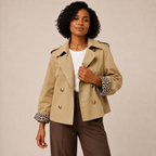 Romy | Short Trench Coat with Printed Lining