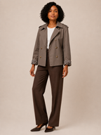 Romy | Short Trench Coat with Printed Lining