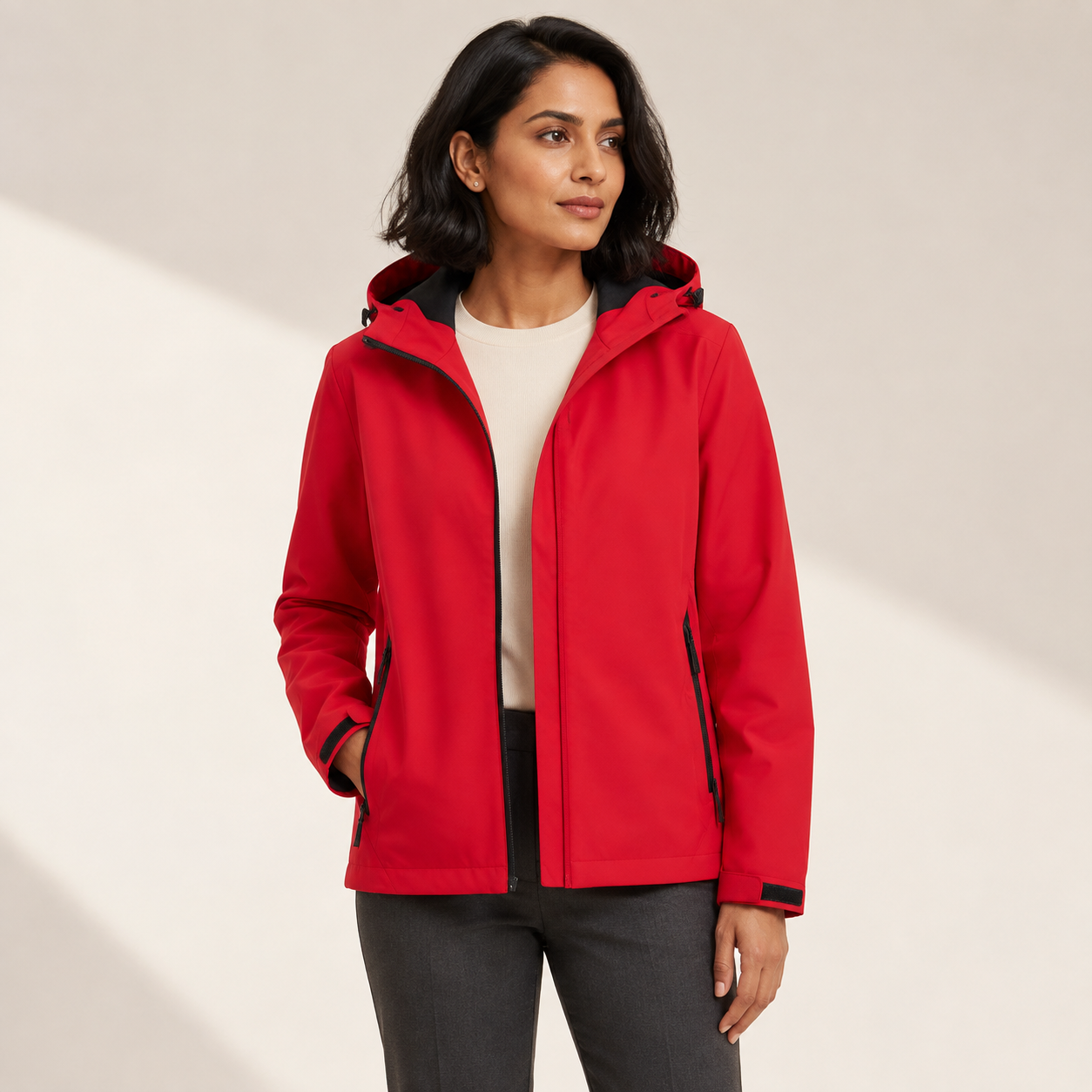 Odile | Elegant Short Rain Jacket with Double Closure