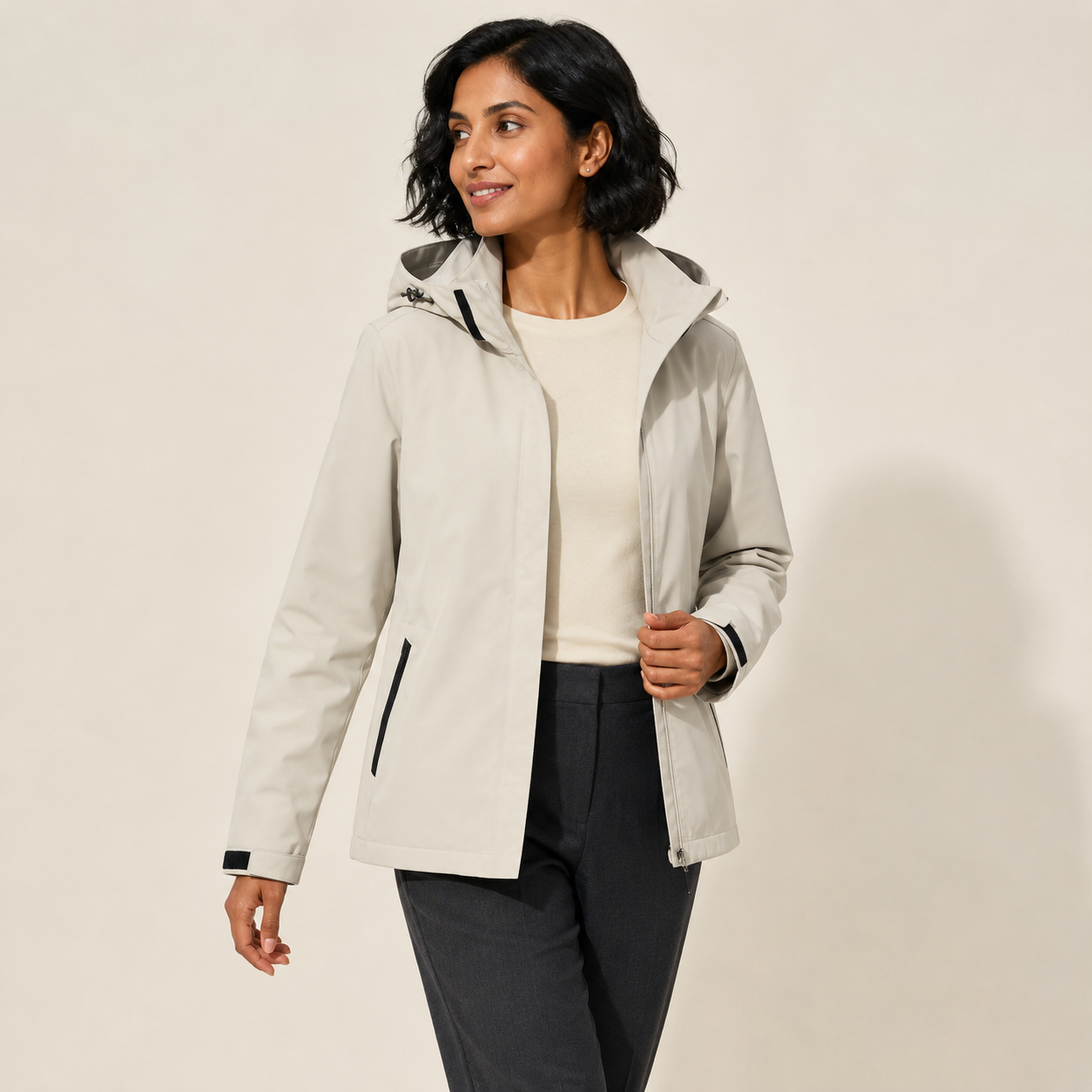 Odile | Elegant Short Rain Jacket with Double Closure