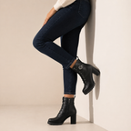 Margaux | Lace-Up Buckle Strap Ankle Boots