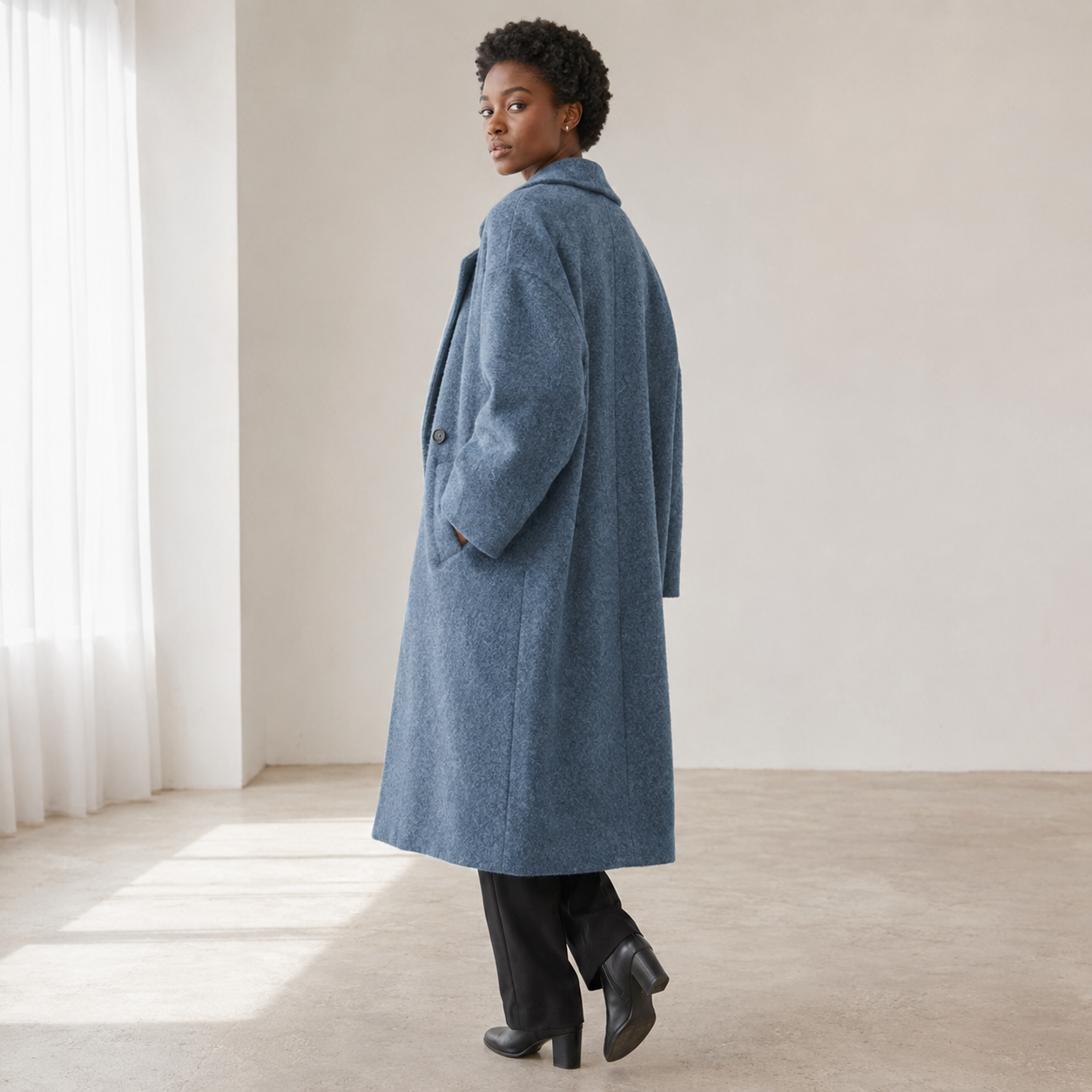 Cordelia | Long Wool Coat, Double-Breasted Oversized
