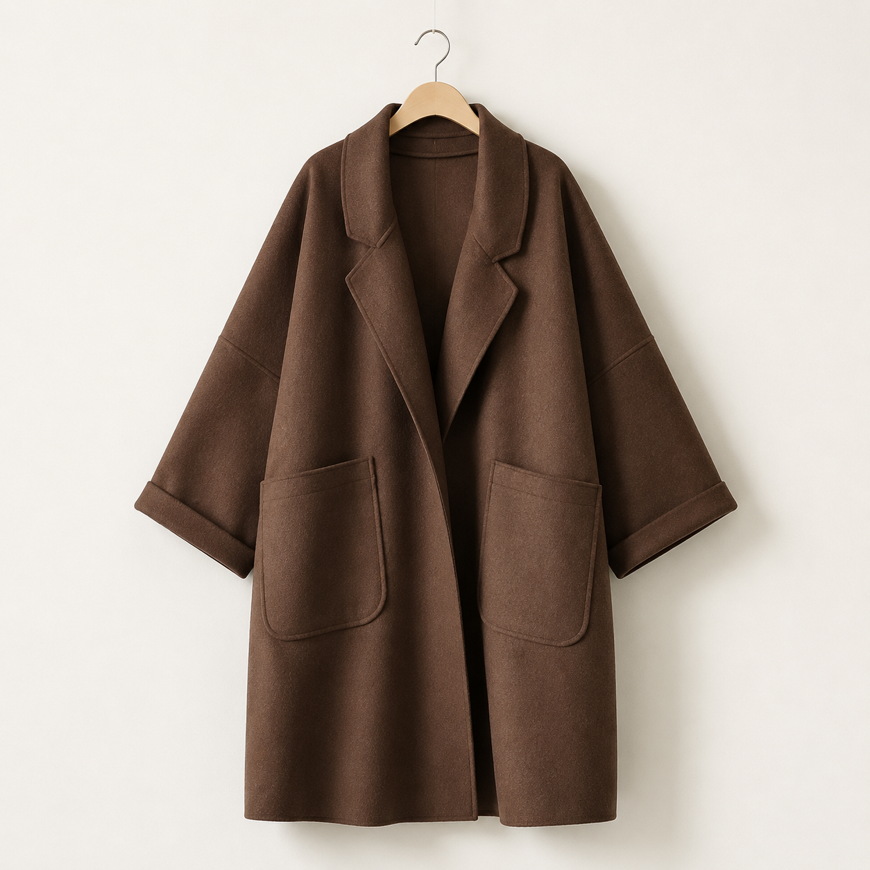 Ondine | Brown Wool Coat Oversized Double-Breasted