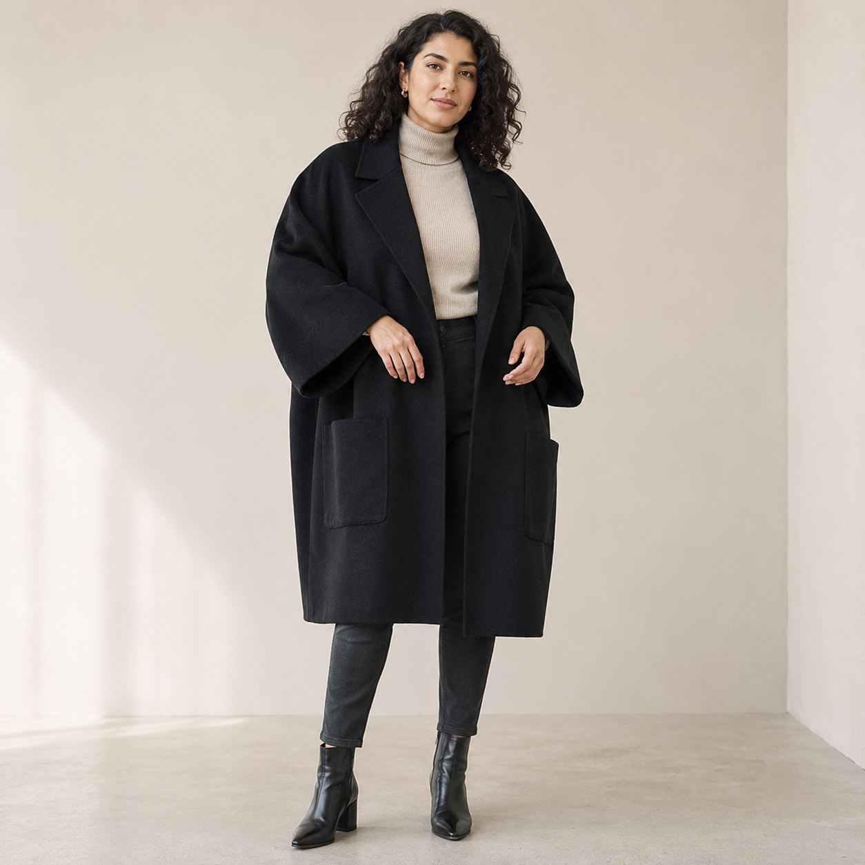 Ondine | Brown Wool Coat Oversized Double-Breasted