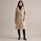 Odette | Sophisticated Longline Coat for Women with Belted Notch Lapel