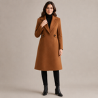 Odette | Sophisticated Longline Coat for Women with Belted Notch Lapel