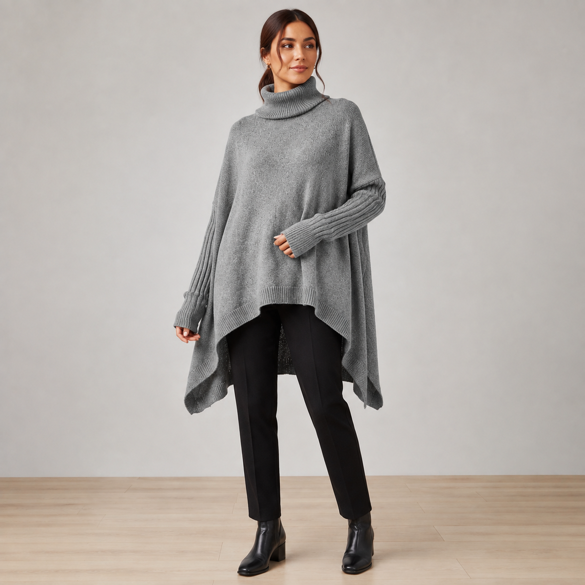 Zenobia | Elegant Cashmere Turtleneck Jumper for Women with Oversized Longline Fit