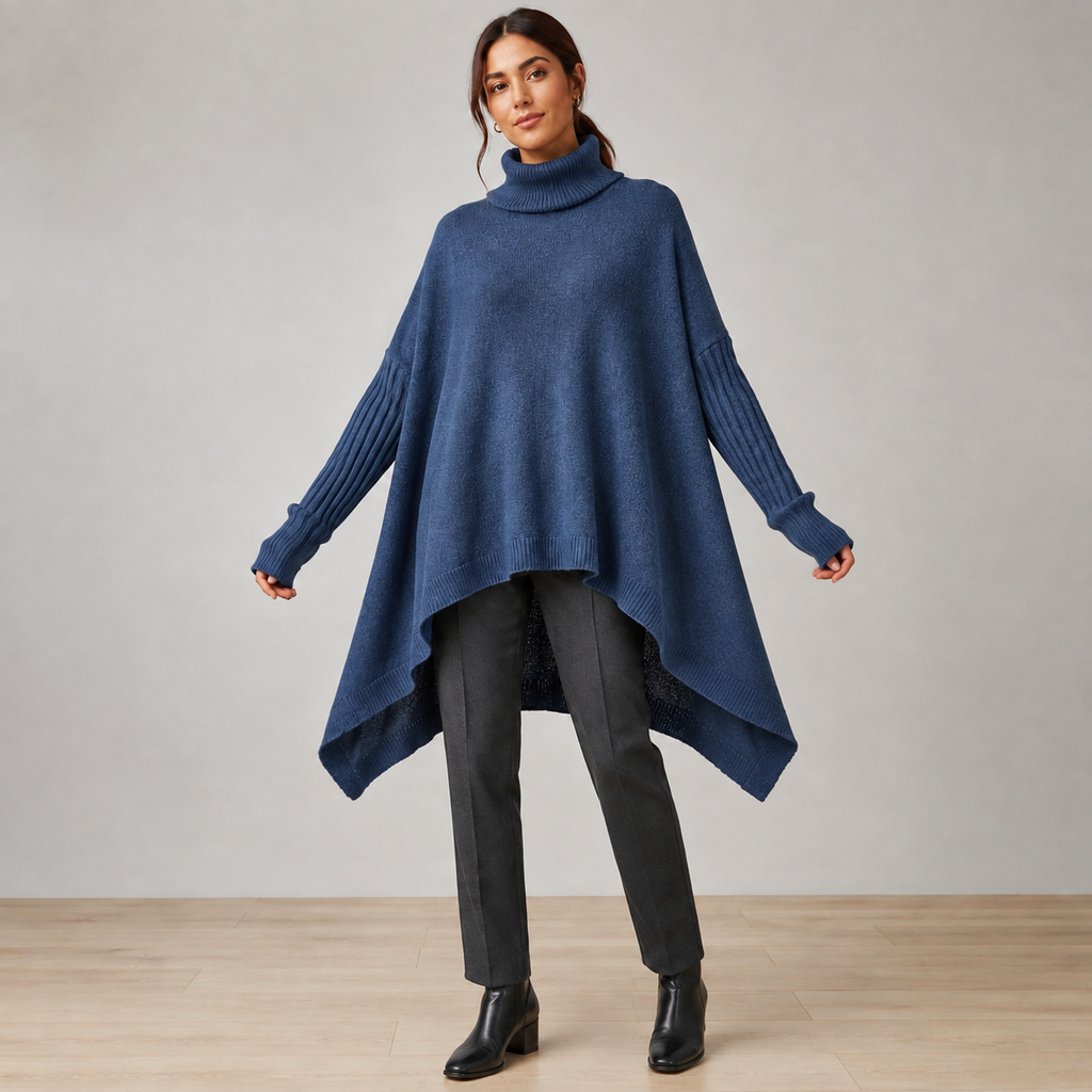 Zenobia | Elegant Cashmere Turtleneck Jumper for Women with Oversized Longline Fit