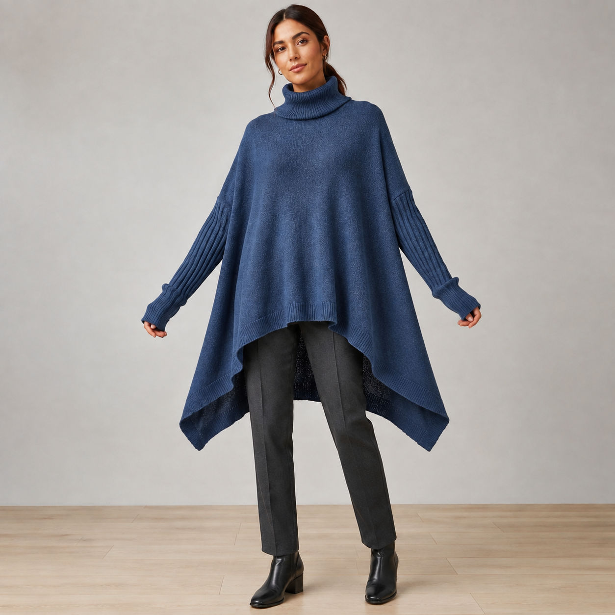 Zenobia | Elegant Cashmere Turtleneck Jumper for Women with Oversized Longline Fit