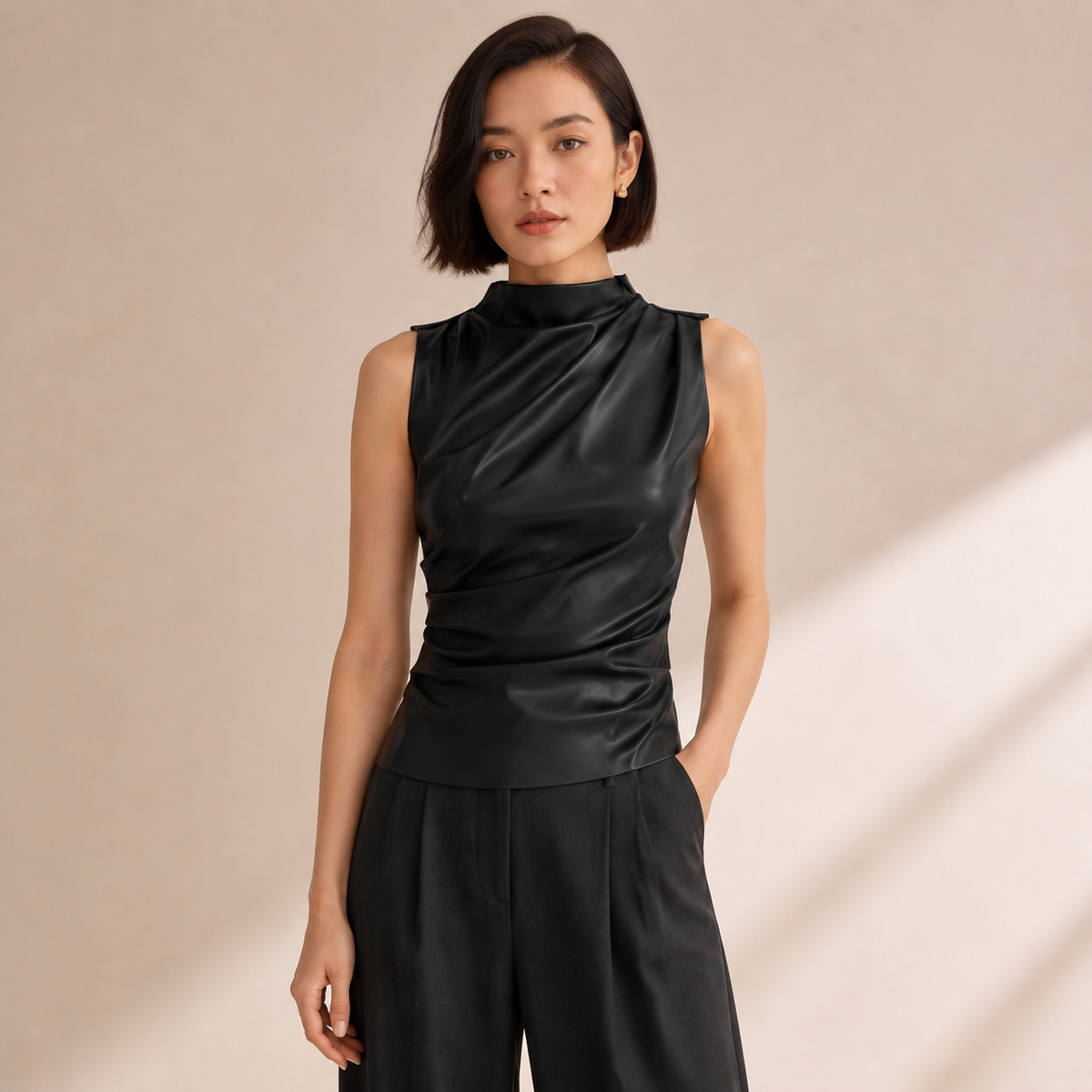 Ottavia | Chic Sleeveless Turtleneck Top for Women with Elegant Fit
