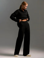 Nova | Cozy Oversized Knit Set with Wide Leg Pants