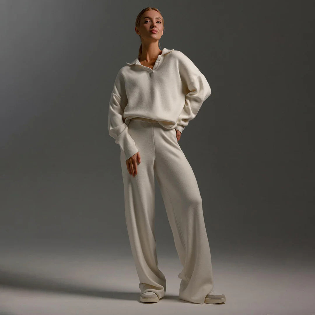 Nova | Cozy Oversized Knit Set with Wide Leg Pants