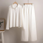 Nova | Cozy Oversized Knit Set with Wide Leg Pants