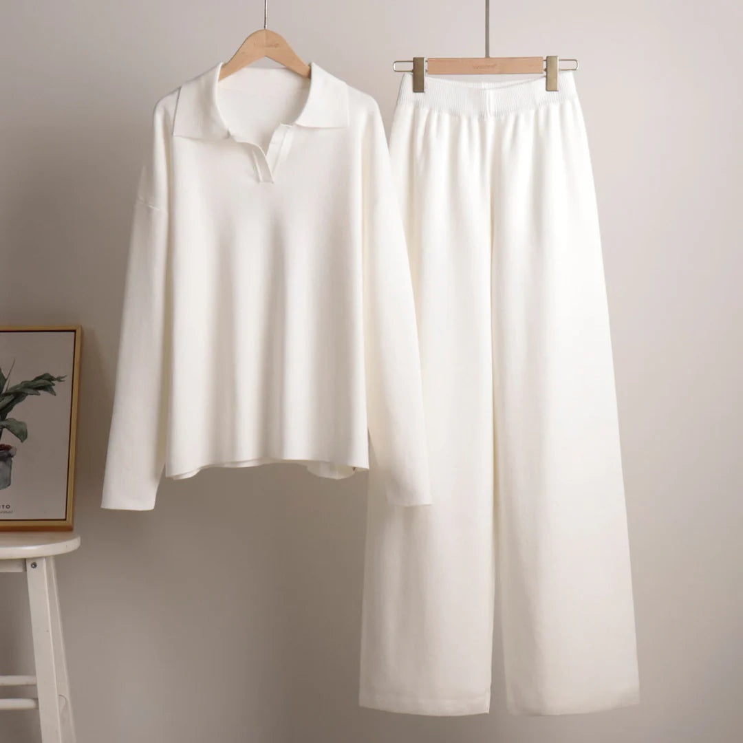 Nova | Cozy Oversized Knit Set with Wide Leg Pants