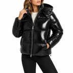 Celeste | Women's Hooded Quilted Puffer Jacket – Lightweight Zip-Up Winter Coat with Side Pockets
