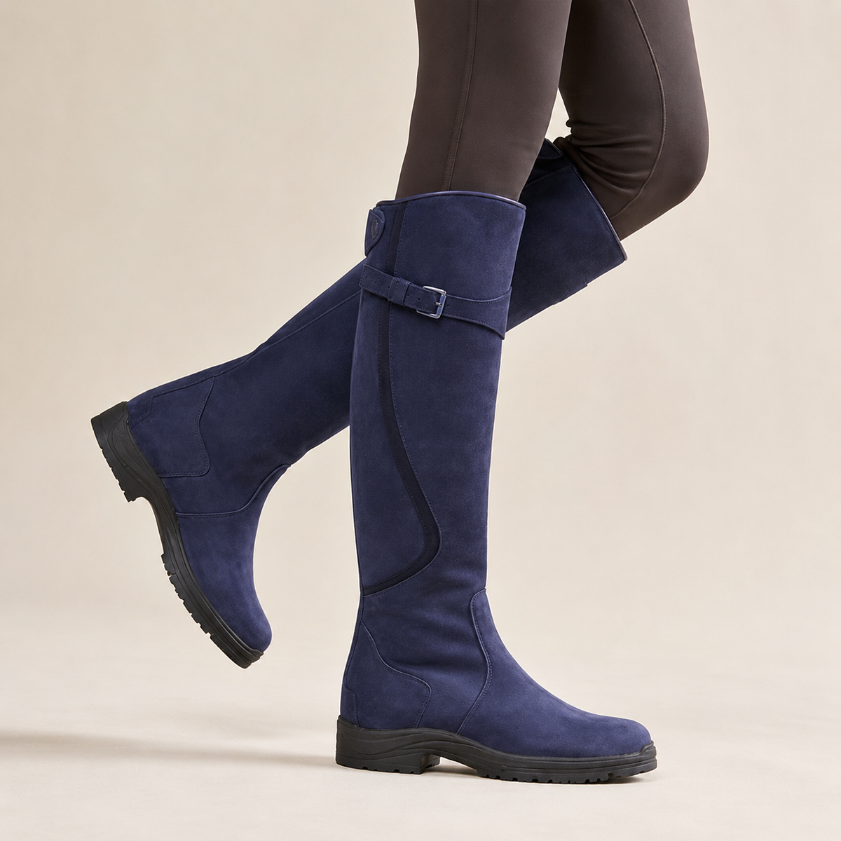 Josephine | Leather Knee High Boots with Buckle Detail