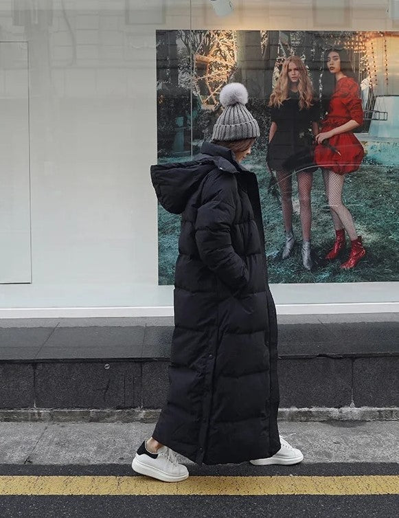 Harlow – Women's Black Longline Puffer Jacket