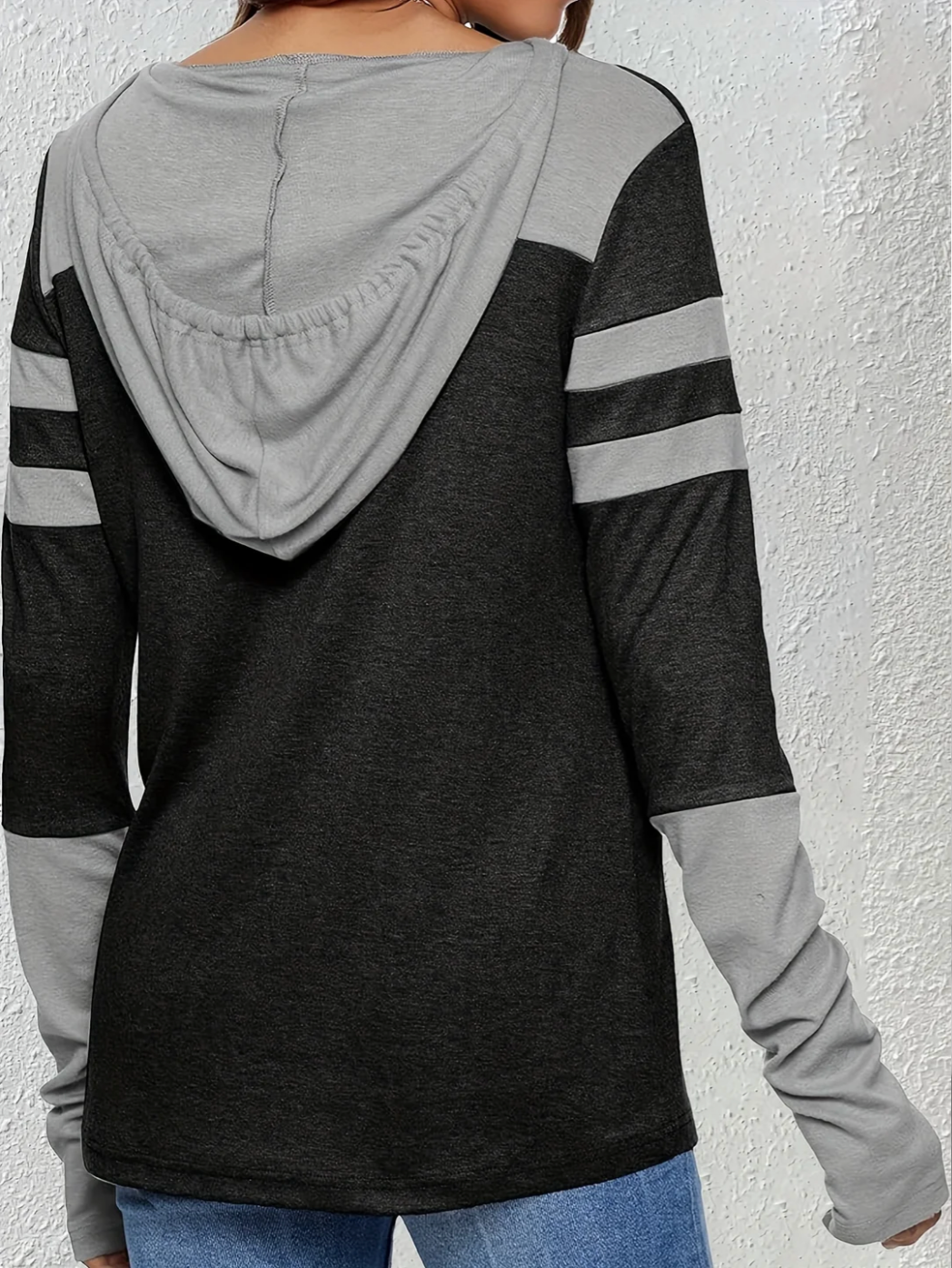 Greta | Women's Hoodie with Thumbholes – Colour Block Hoodie
