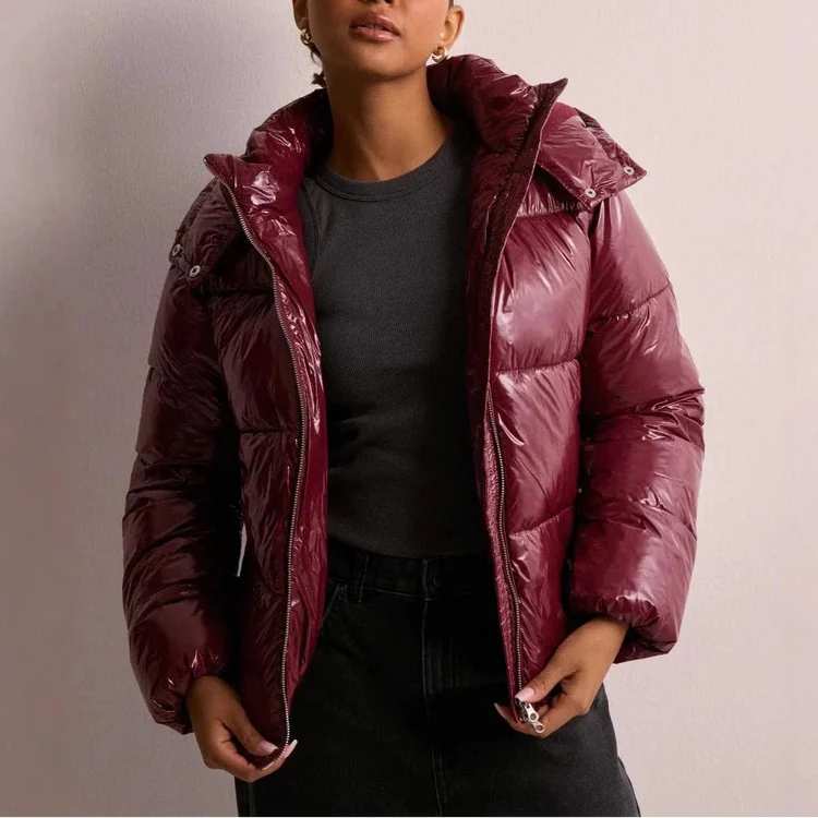 Perpetua – Women's Hooded Glossy Puffer Jacket