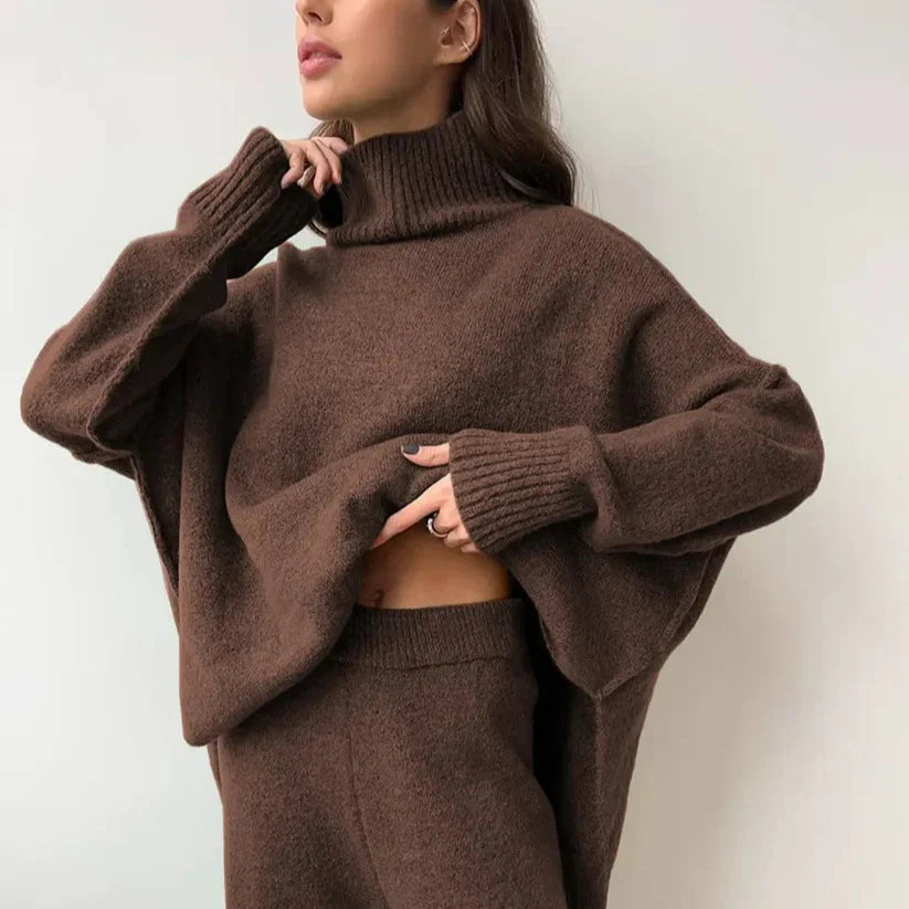 Frida | Cozy Knit Set with High Collar & Relaxed Fit