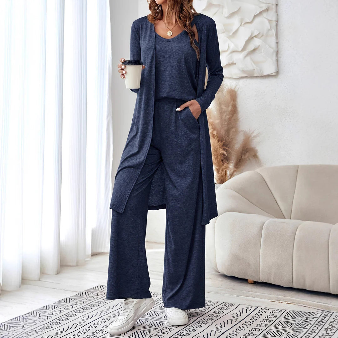 Aria | Cozy Loungewear Set with Long Cardigan & Loose Pants