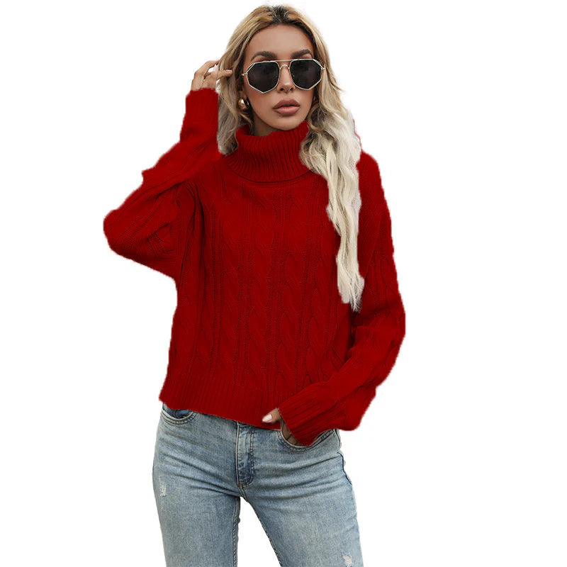 Rosalind – Women's Burgundy Cable Knit Jumper