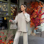 Robin | Comfortable Knit Set with Wide Pants