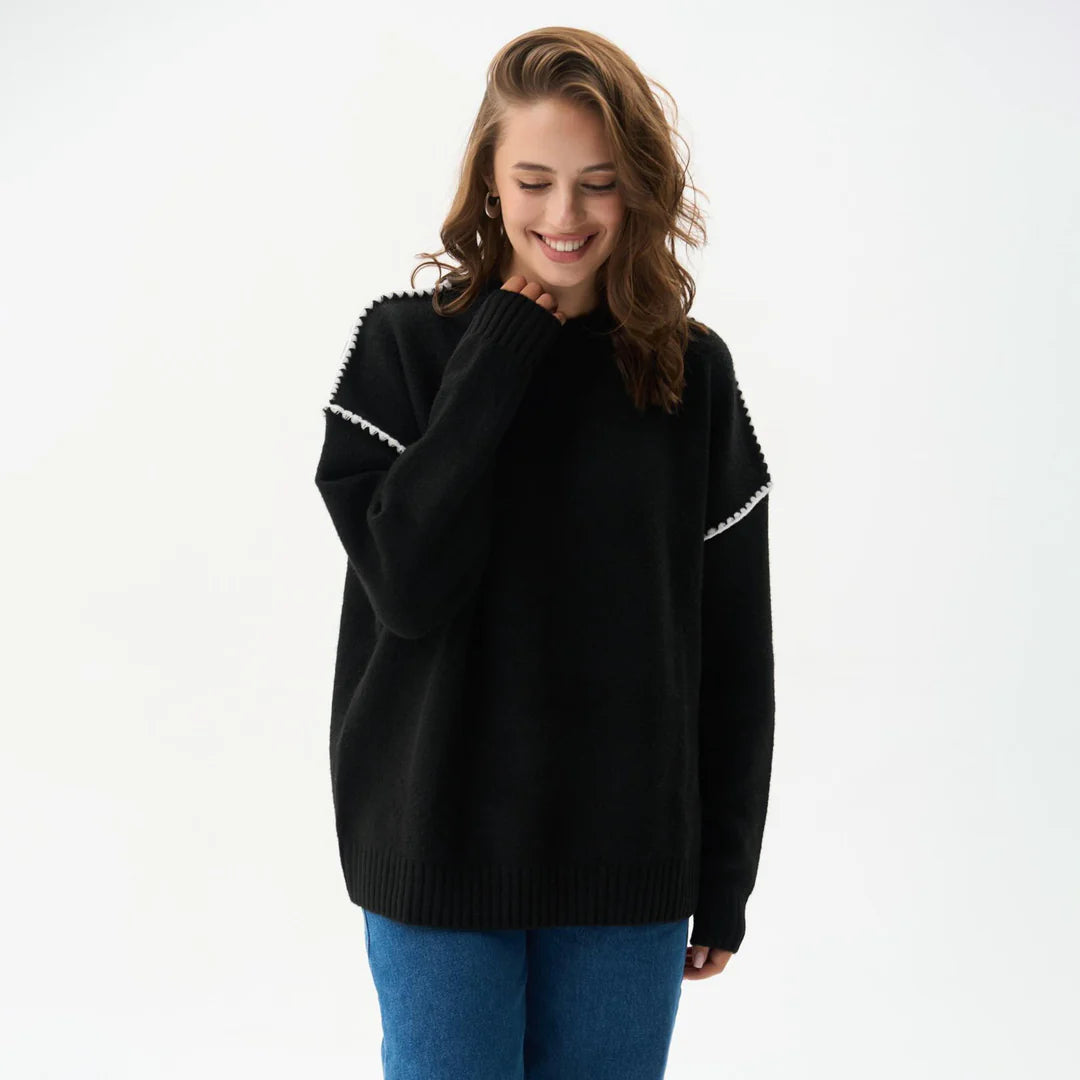 Hazel | Elegant Ribbed Knit Sweater with Wide Sleeves