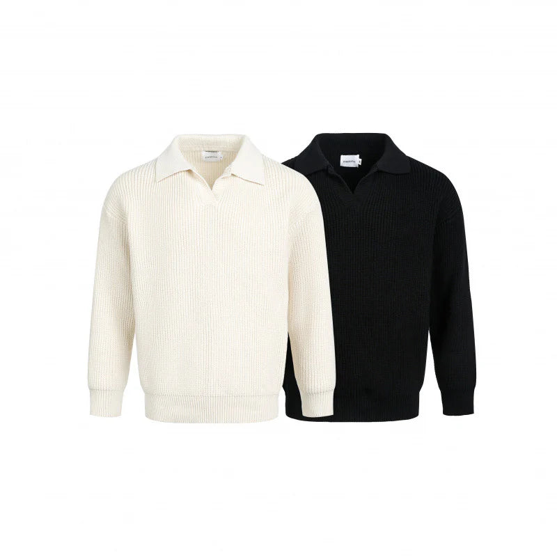 Wren | Elegant Ribbed Knit Sweater with Modern Collar