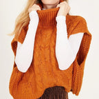 Celeste – Women's Grey Turtleneck Cable Knit Jumper