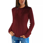 Elowen – Women's High-Neck Cable Knit Jumper
