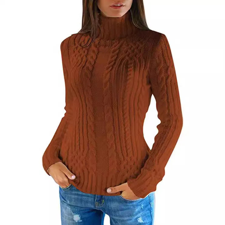 Elowen – Women's High-Neck Cable Knit Jumper