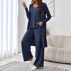 Aria | Cozy Loungewear Set with Long Cardigan & Loose Pants