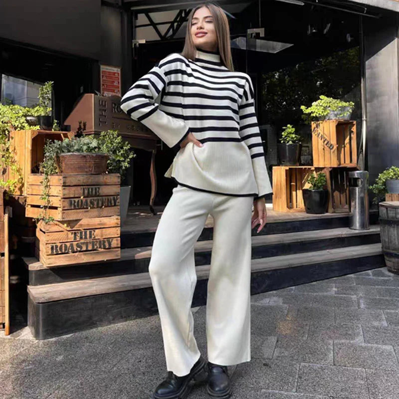 Ruby | Fine Striped Knit Set with Relaxed Fit