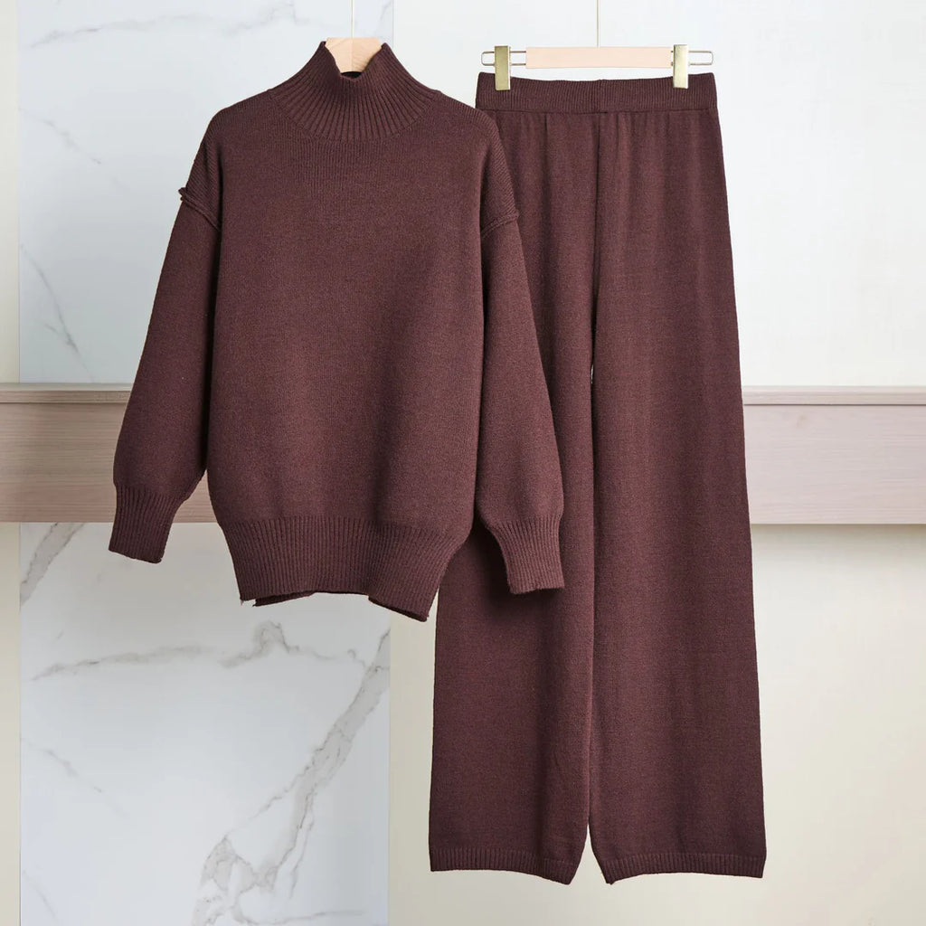 Frida | Cozy Knit Set with High Collar & Relaxed Fit