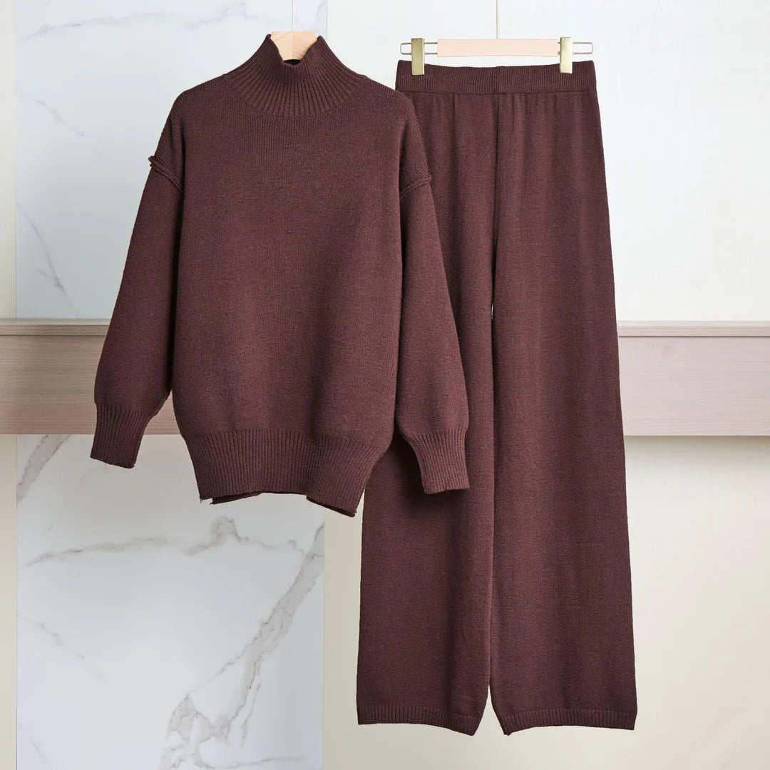 Frida | Cozy Knit Set with High Collar & Relaxed Fit