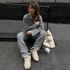 Isla | Relaxed Knit Set with Modern Collar