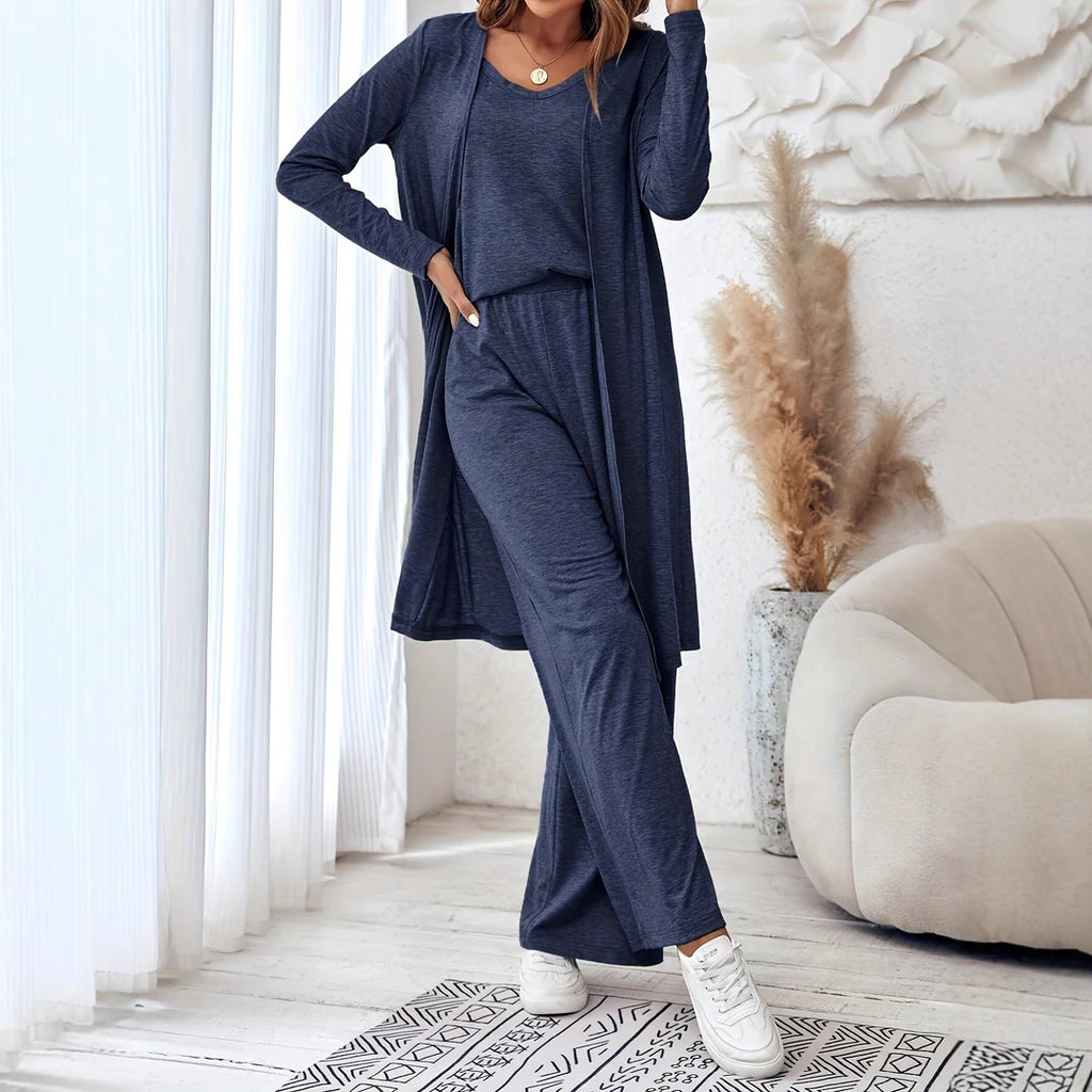 Aria | Cozy Loungewear Set with Long Cardigan & Loose Pants