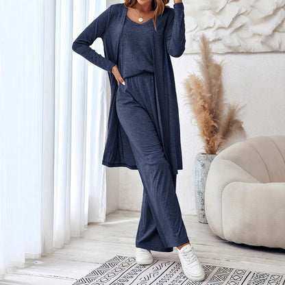Aria | Cozy Loungewear Set with Long Cardigan & Loose Pants