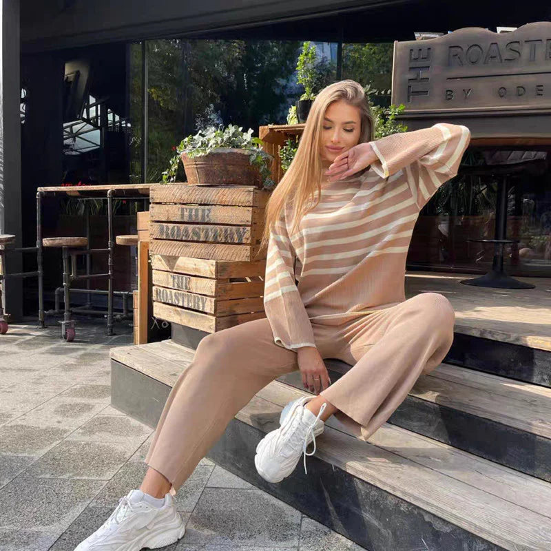 Ruby | Fine Striped Knit Set with Relaxed Fit